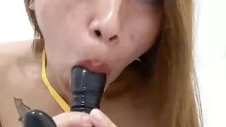 Asian Hottie come out of the university to strip completely naked in cam and masturbate .