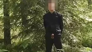 Security Guard masturbate in woods