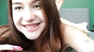 Sexy dildo satisfies a horny brunette's twat