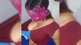 my wife sucking my big dick and she wearing a mask so the family doesn't recognize her and they know that she loves to s