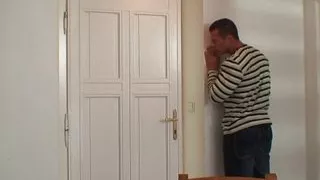 Busty blonde old mother begging for doggy fuck