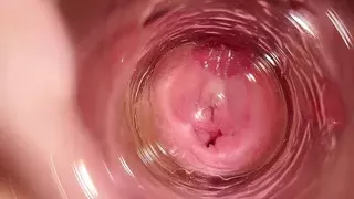 Camera deep inside Mia's vagina