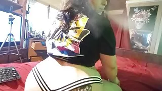 lana white sucks slow on this dildo