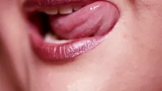bbw licking sexy lips close up