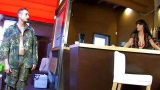 Horny hot milf likes soldiers!