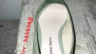 cum green flat shoe