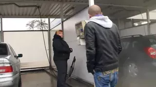 He picks up and fucks huge ass fatty in the bathroom