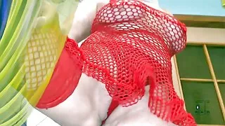 Hot Lukerya today decided to wear exciting red. Changing clothes online in front of a webcam.