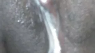 Cum oozing out of bbw pussy