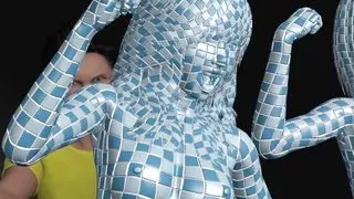 Woman Wrapped In Tiles