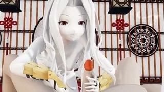 Pale petite girl is waiting for her load from a big dick