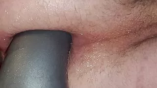 Squarepeg toys deep in my ass close up