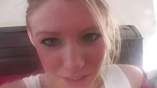 Blonde Allie FootJob with dildo sex toy