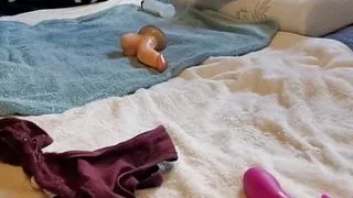 Very horny play at home finished with my wife's panties.