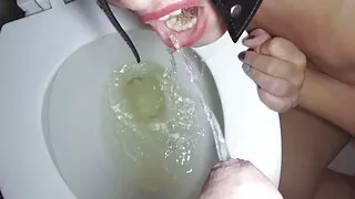 Piss in mouth for submissive wife