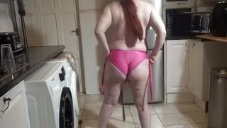 Wife with big tits dancing in swimsuit