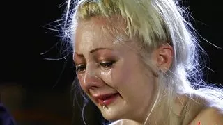 Amazing Blonde Teen Weeping in Terrible Pain
