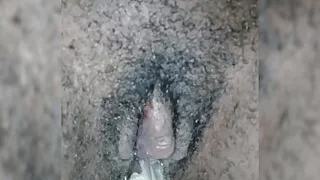 Pissing Big Clit With A Hairy Cunt