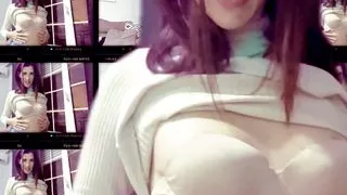 I catch my hot stepsister touching her pussy while doing webcam with tinder guy