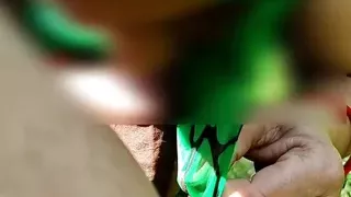 Indian bhabi give me blowjob on ground