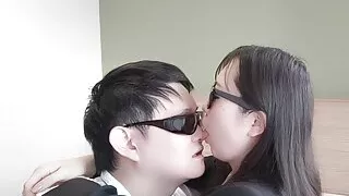 Infidelity. While having a violent deep kiss with a nympho female president, she cums in missionary position