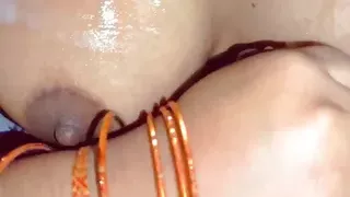 Bangladeshi Horny wife want to fuck her on late night and cumming her boobs