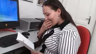 Fat ass office fatty seduces client into sex