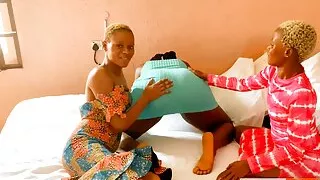 Cute Blonde African Aunties Take Turns Licking Wet Pussy!