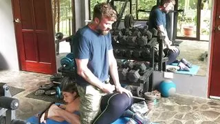 Stranger cums all over hot gym girl's ass