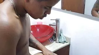 my stepmother takes a shower, it makes me horny to see her naked body. We fuck in the bathroom (pov)
