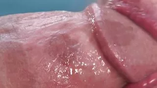 Her hairy pussy looks absolutely fantastic while gulping