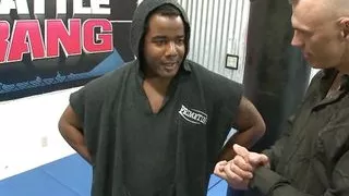 After winning the fight the BBW brunette awaits for his BBC