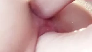 Slut fucks herself in double penetration with dildo