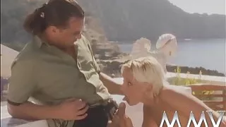 Short haired bitch gets fucked outdoors