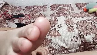 Colombian whore masturbates with her dildo until  cums