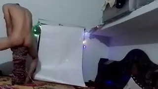 City boy showing nude in his bedroom red bed