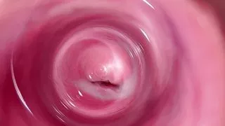 Camera deep inside Mia's  creamy pussy