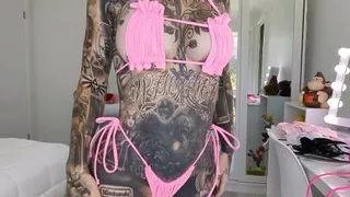 Pink Ruffled Micro Bikini Try On Haul with BIG TITS Melody Radford