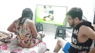 18 year old brunette big saggy tits from New York United States fucking her stepbrother's big dick