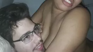 18 year old brunette big saggy tits from New York United States fucking her stepbrother's big dick