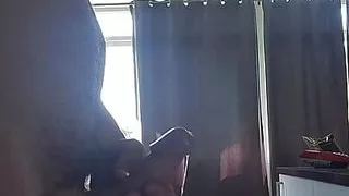 Big white curved cock cum fountain