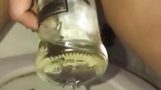 Pee on beer bottle