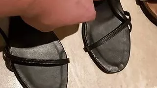 girl coming home from party (Cum Her sandals heels)