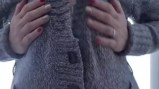 Czech amateur busty bbw milf moorning play in jumper