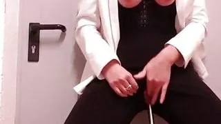 Julie gets wet trouser while squirting