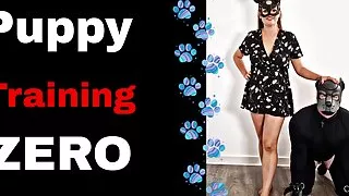 Femdom Puppy Training Play Tail Fetch Humiliation Huge Buttplug Male Slave Training Zero Miss Raven Real FLR