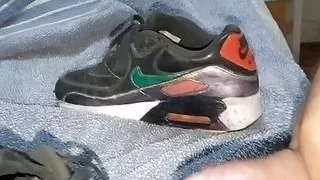 Fucking and Cumming over old air max