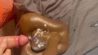 Huge load over black beauties  balls