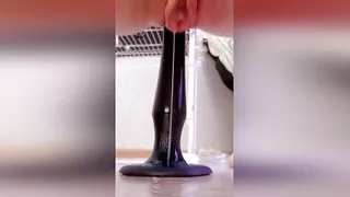 dripping pussy from  huge anal toy