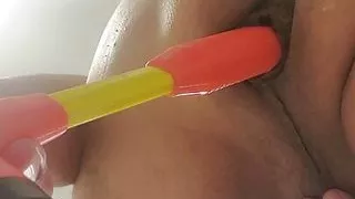 Asspussy Gets Hammered! (As in it Swallows the Long Rubberized Handle)